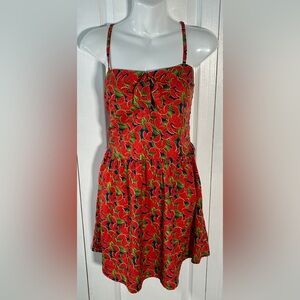 LFT Lefties Watermelon Print Bow Front Smock Back Summer Sundress